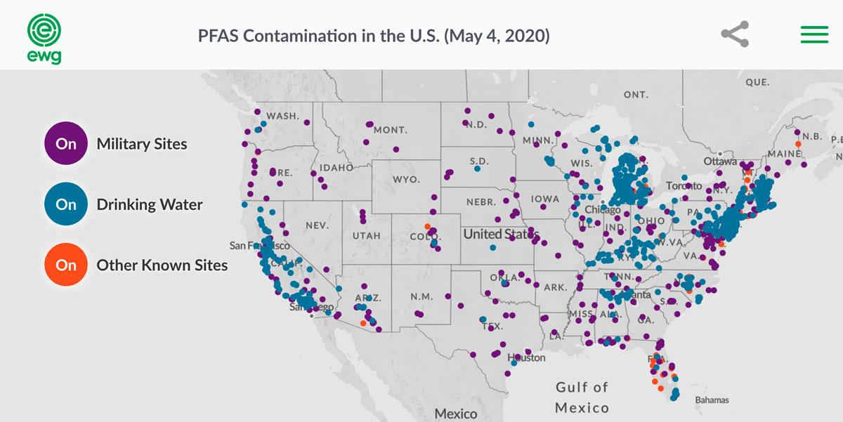 Map: PFAS contamination in the United States