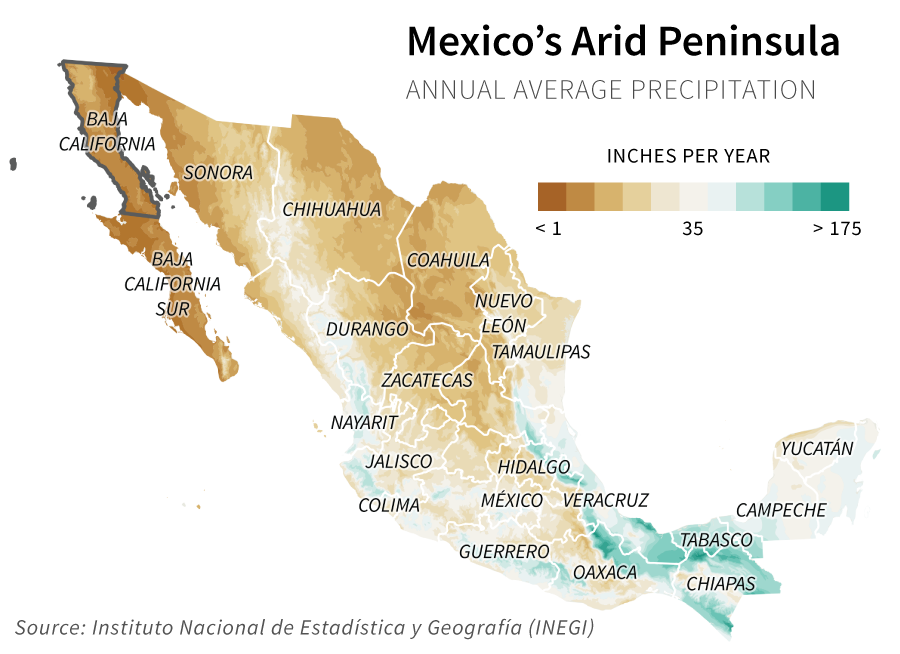 Average Annual Precipitation in Mexico