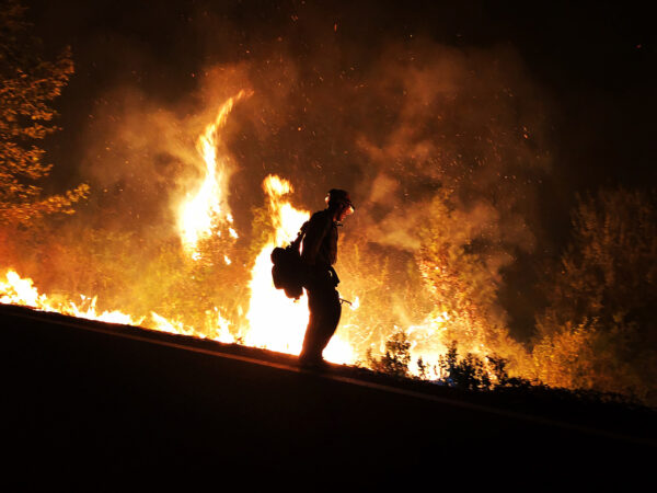 Wildland firefighter at work. Photo by Kelly Martin