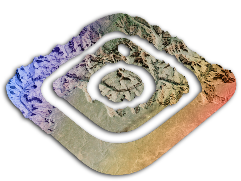 Illustration showing Instagram logo carved out of Grand Canyon National Park