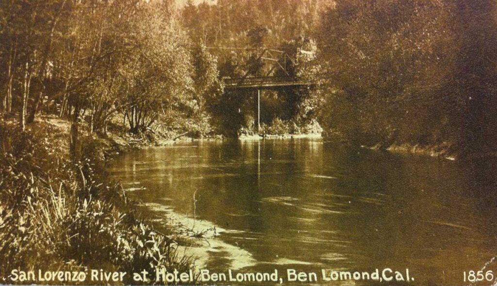 “San Lorenzo River at Hotel Ben Lomond, Ben Lomond, Cal.” in 1856. Photo via Flickr