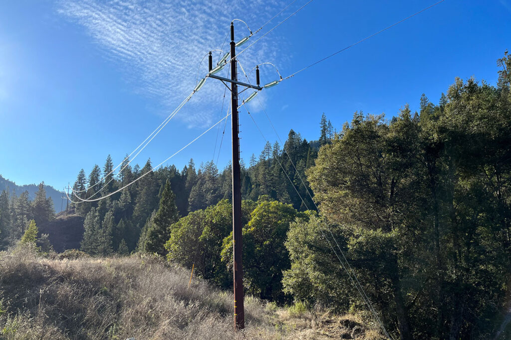 60 kilovolt power line running through eastern Humboldt County