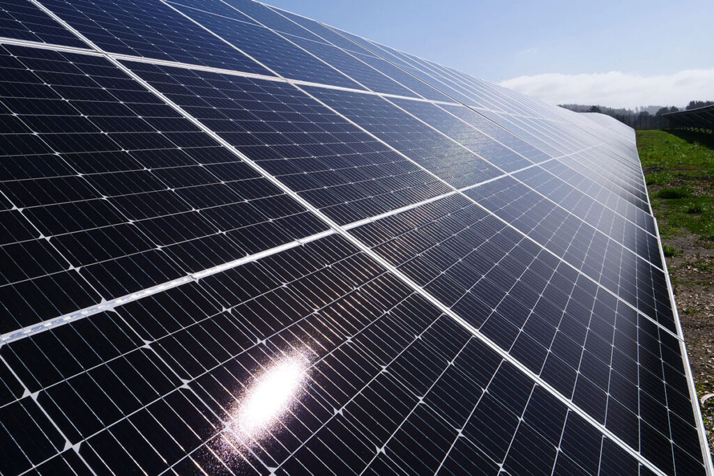 Photovoltaic panel in the sun