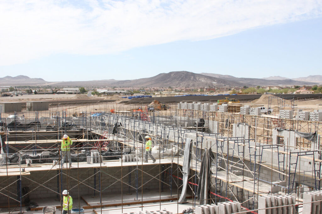 Construction on a new wing at Fort Irwin Weed Army Hospital in the Mojave desert. Los Angeles District, US Army Corps of Engineers via Flickr