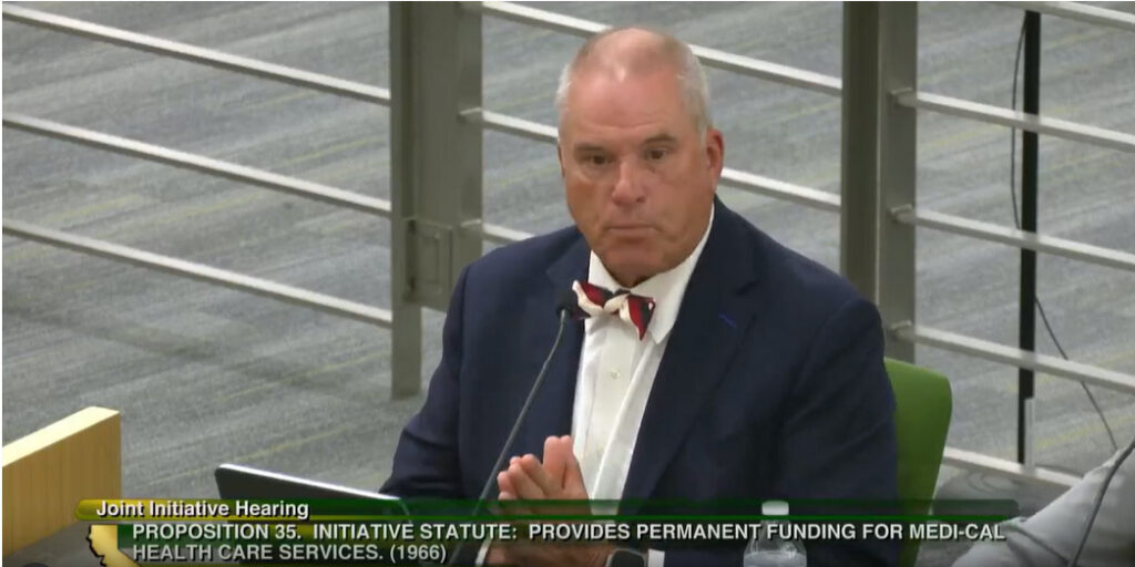 Donaldo Hernandez, former President of the California Medical Association, testified at a hearing on a 2024 ballot measure dedicating state funding for services under Medi-Cal. The measure passed with two-thirds of voters in favor.